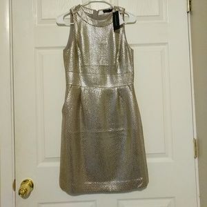 Banana Republic gold cocktail dress